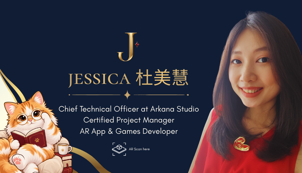 Kartu nama Jessica Hartanto yang digunakan sebagai target image tracking AR